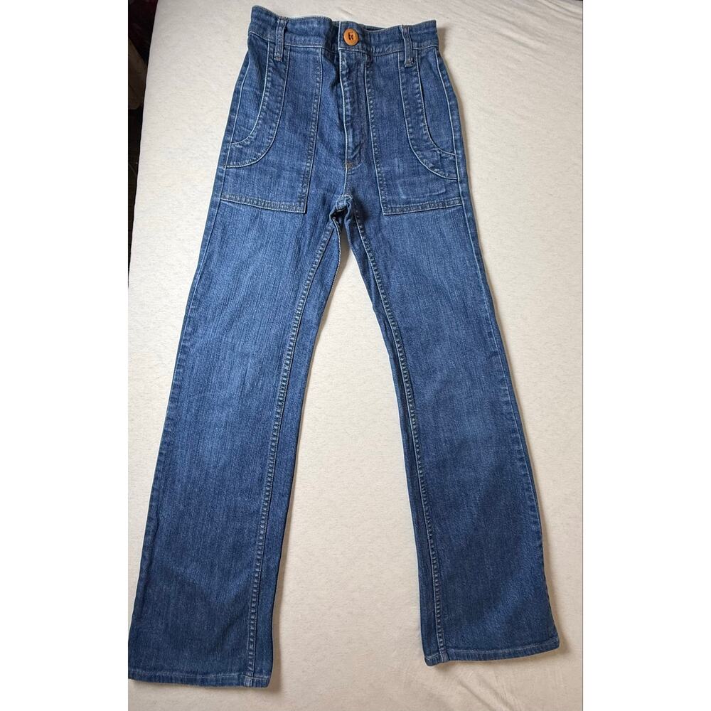 Vintage Grey Ant 70s Retro High-Rise Flare Jeans - Medium Wash